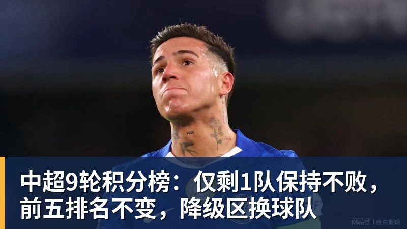 mk体育中超9轮积分榜:仅剩1队保持不败,前五排名不变,降级区换球队